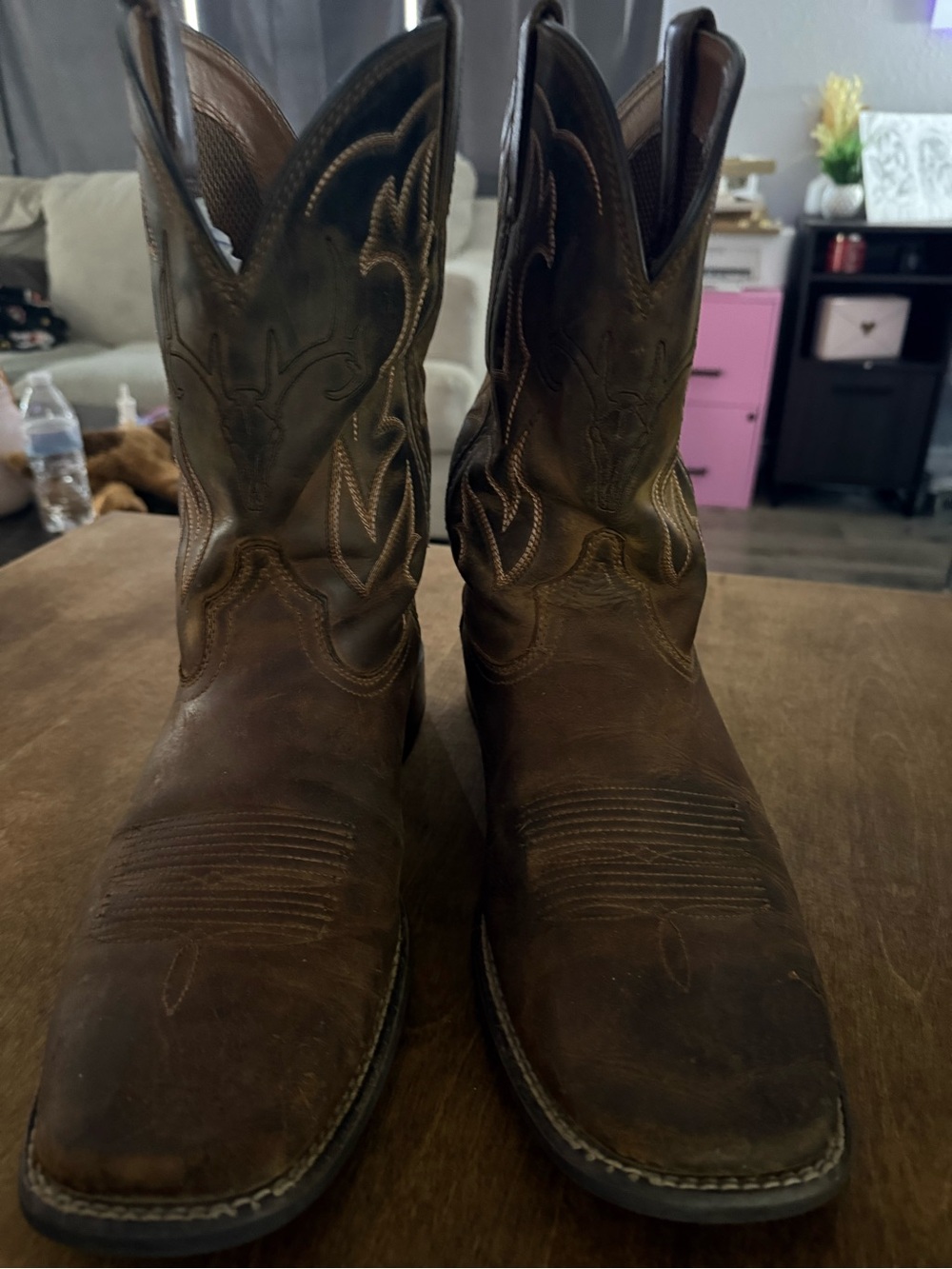 Ariat Dark Brown Leather Western Cowboy Boots